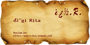 Égi Rita névjegykártya